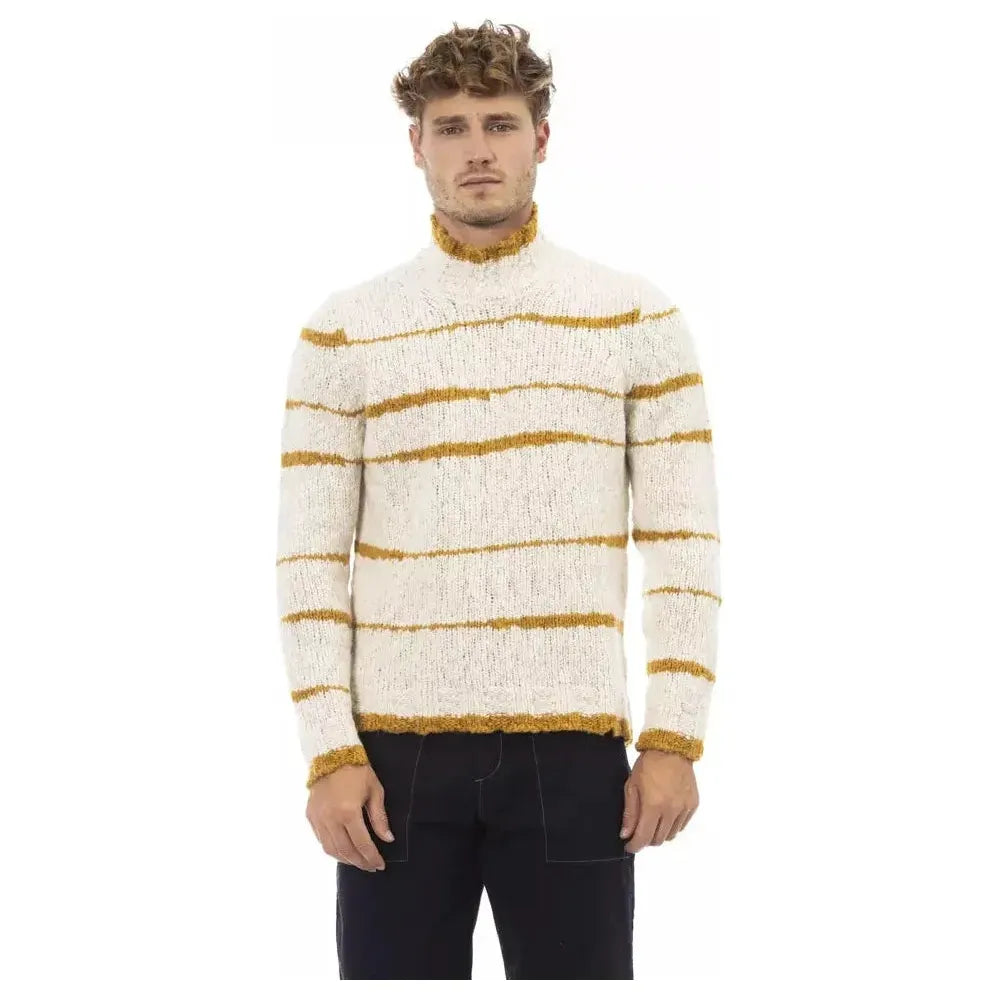 Alpha Studio Beige Acetate Men Sweater Alpha Studio