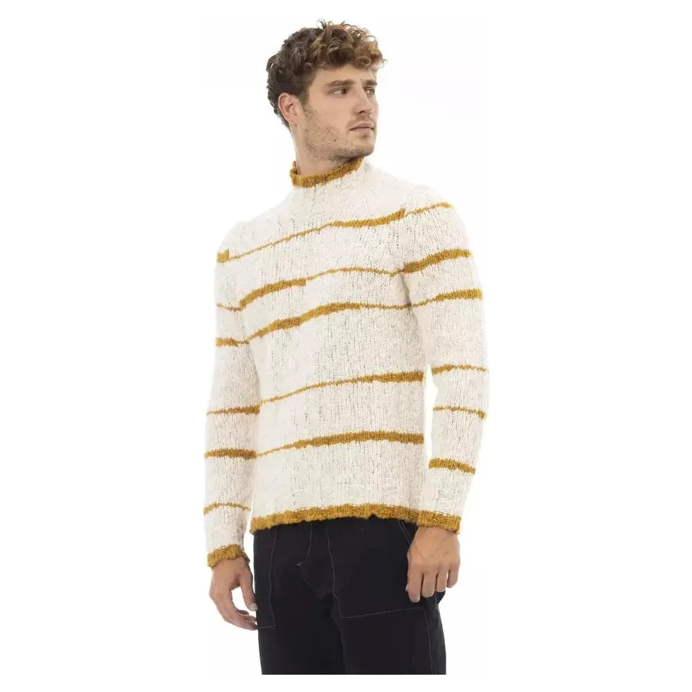 Alpha Studio Beige Acetate Men Sweater Alpha Studio