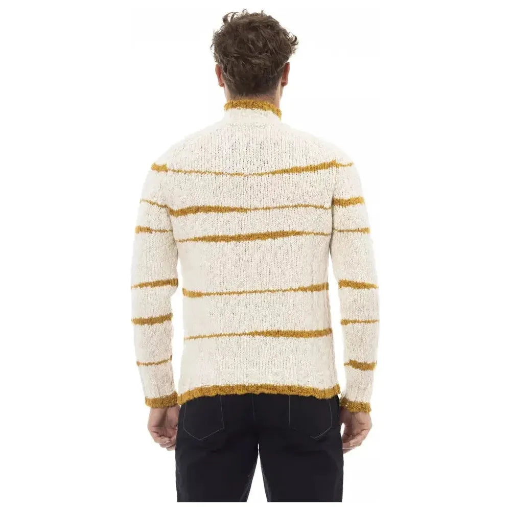 Alpha Studio Beige Acetate Men Sweater Alpha Studio