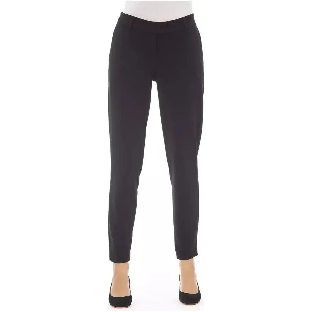 Alpha Studio Black Polyester Women Trouser Alpha Studio