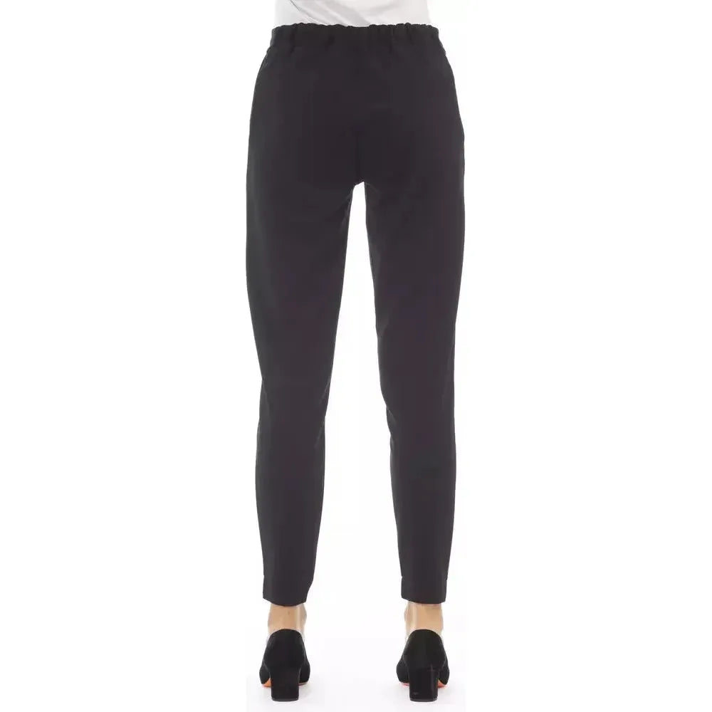 Alpha Studio Black Polyester Women Trouser Alpha Studio