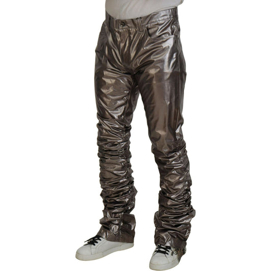 Dolce & Gabbana Metallic Silver Casual Pants Dolce & Gabbana