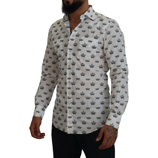 Dolce & Gabbana Slim Fit Crown Print Dress Shirt Dolce & Gabbana