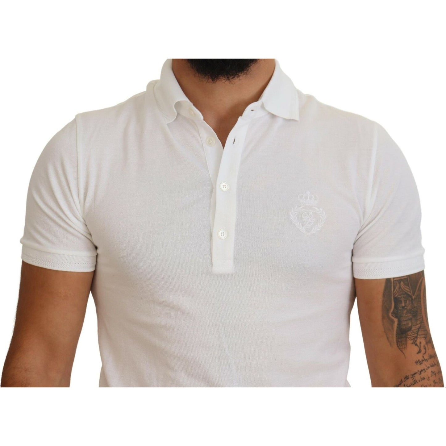 Dolce & Gabbana Elegant White Cotton Blend Polo Dolce & Gabbana