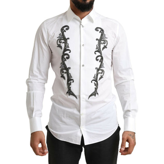 Dolce & Gabbana Italian Designer Slim Fit Tuxedo Shirt Dolce & Gabbana