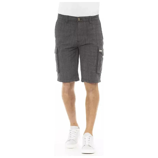 Baldinini Trend Black Cotton Men Cargo Short Baldinini Trend