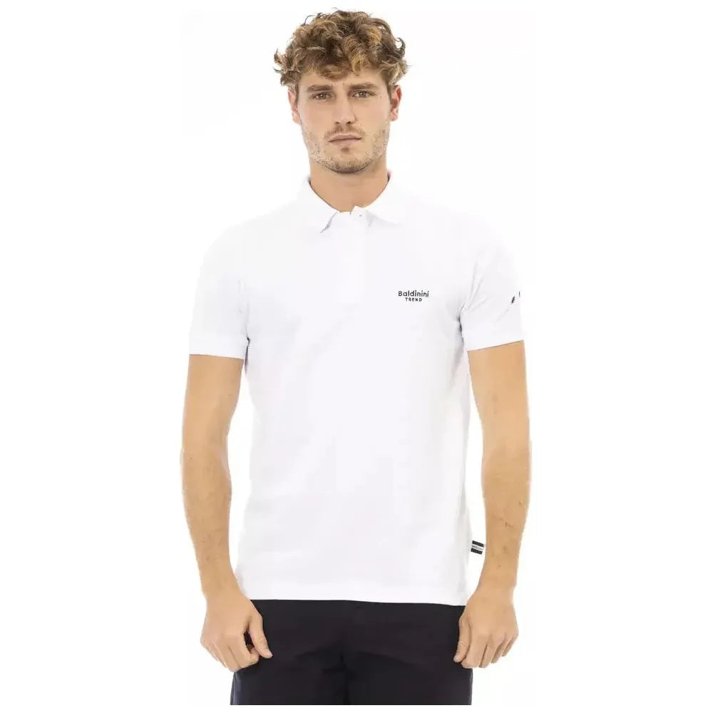 Baldinini Trend Black Cotton Men Polo Baldinini Trend