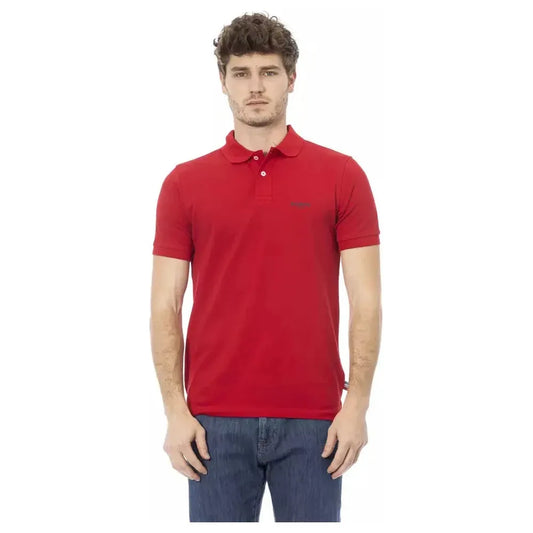 Baldinini Trend Red Cotton Men Polo Shirt Baldinini Trend