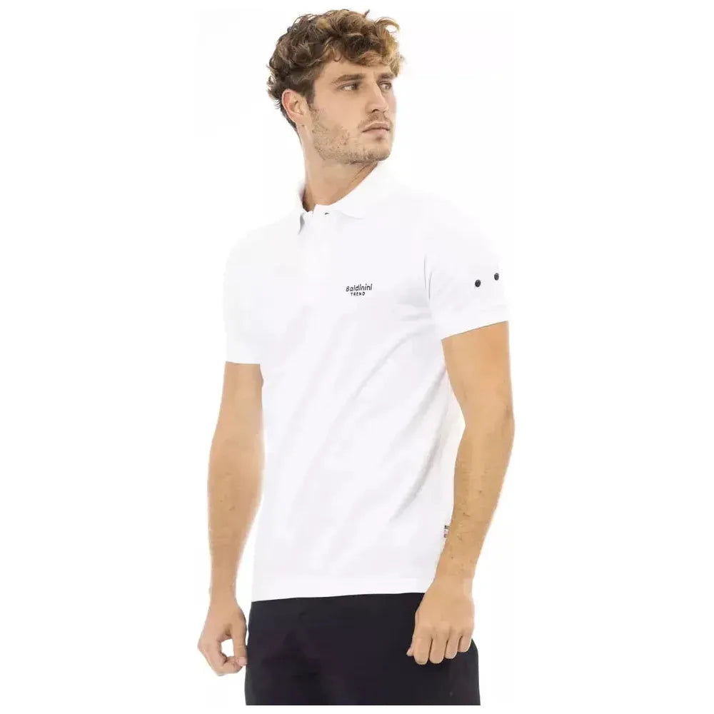 Baldinini Trend Black Cotton Men Polo Baldinini Trend