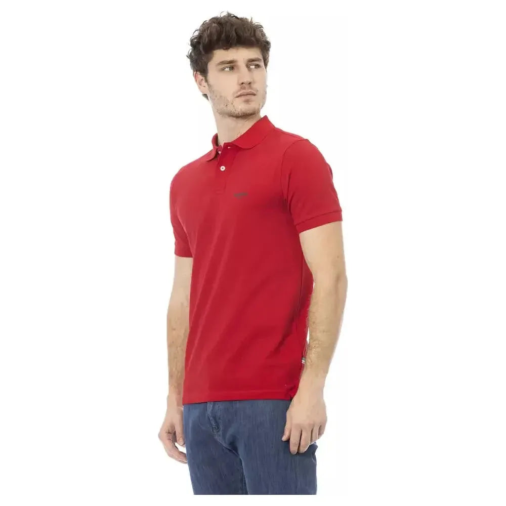 Baldinini Trend Red Cotton Men Polo Shirt Baldinini Trend