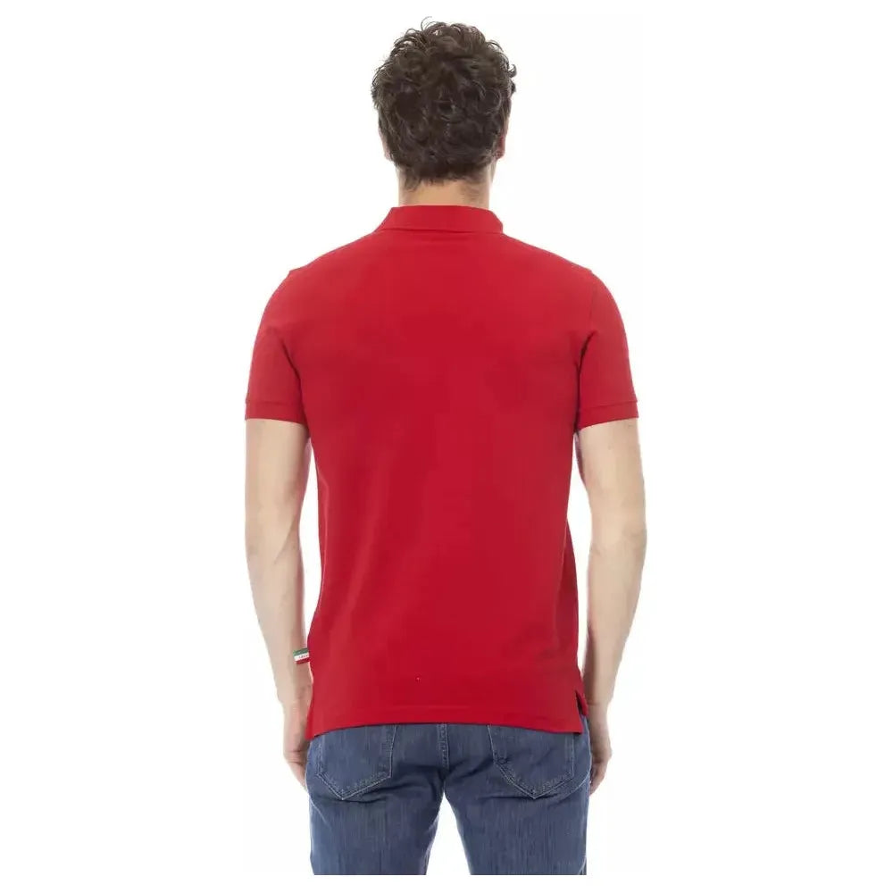 Baldinini Trend Red Cotton Men Polo Shirt Baldinini Trend