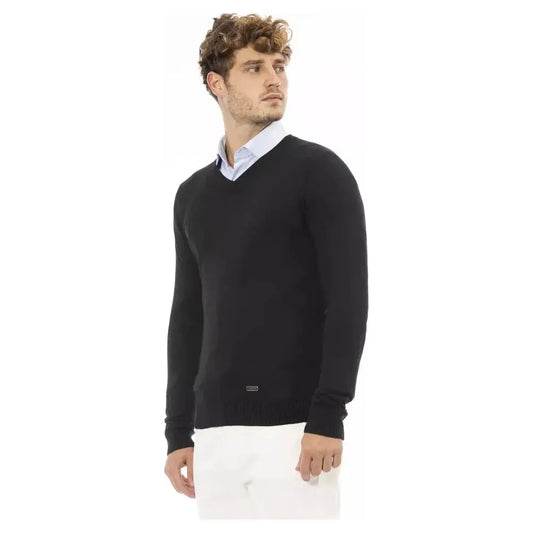 Baldinini Trend Black Modal Men Sweater Baldinini Trend