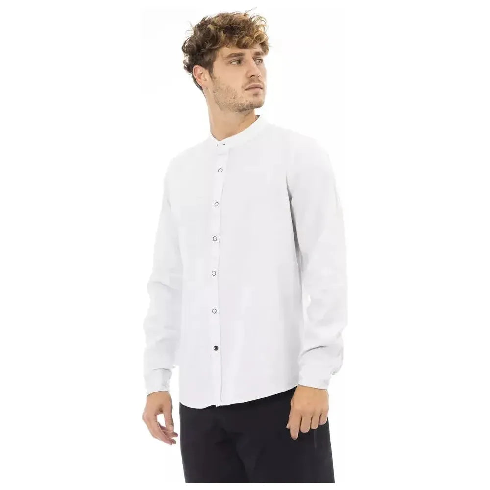 Baldinini Trend White Rayon Men Shirt Baldinini Trend