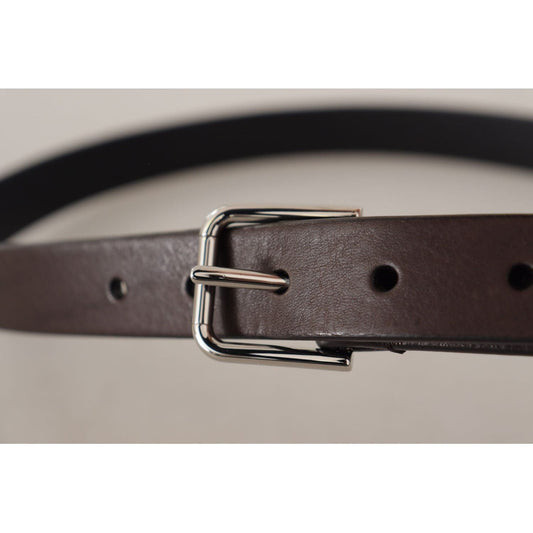 Dolce & Gabbana Elegant Leather Belt with Metal Buckle Dolce & Gabbana