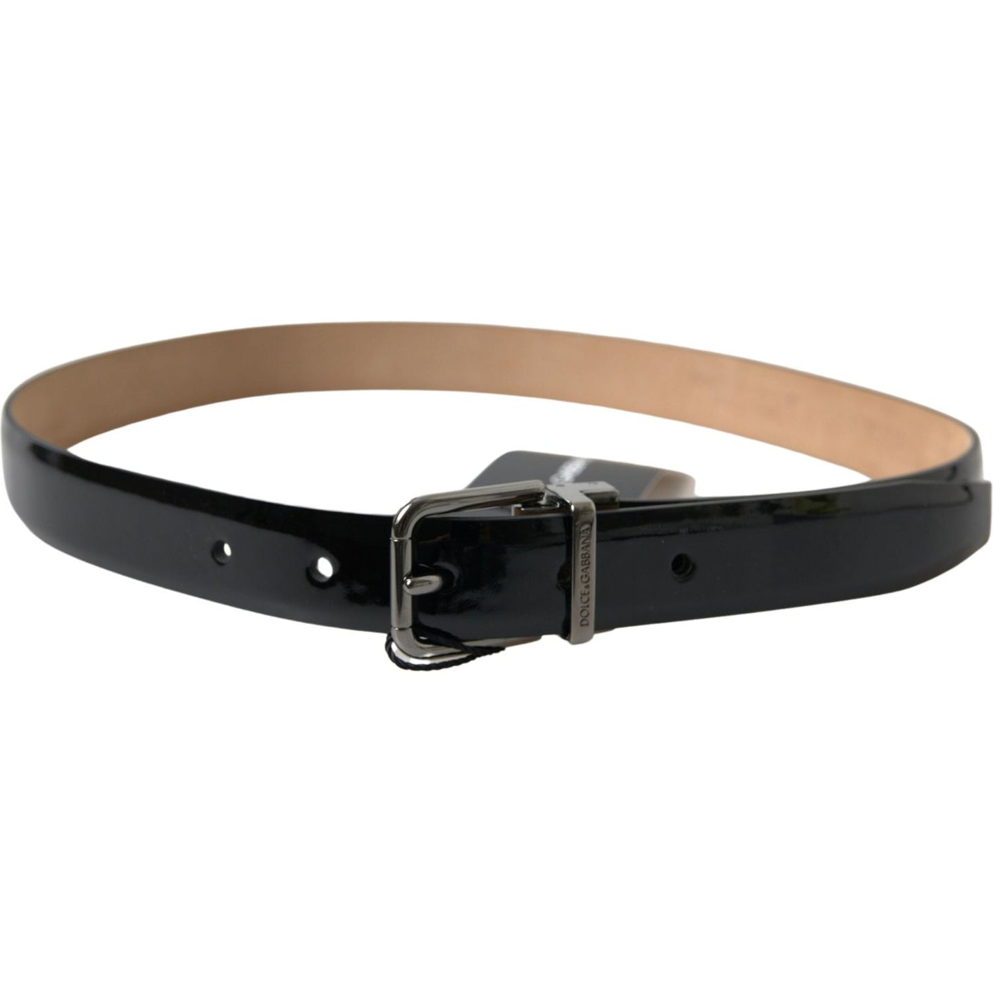 Dolce & Gabbana Elegant Black Leather Belt with Metal Buckle Dolce & Gabbana