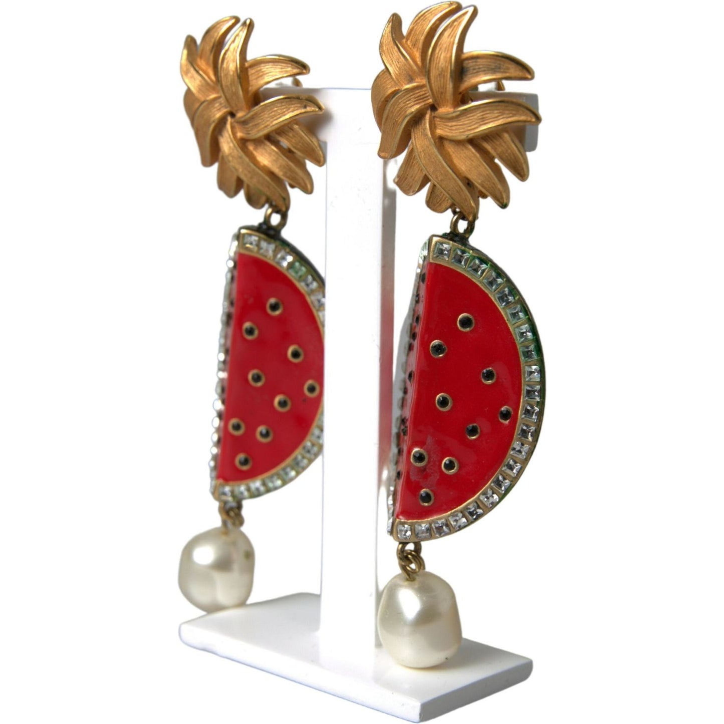 Dolce & Gabbana Radiant Red Watermelon Clip-On Earrings Earrings Dolce & Gabbana