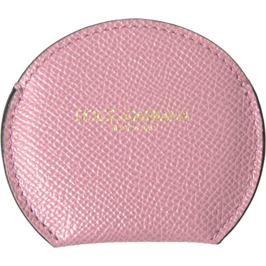 Dolce & Gabbana Elegant Pink Leather Hand Mirror Holder Dolce & Gabbana