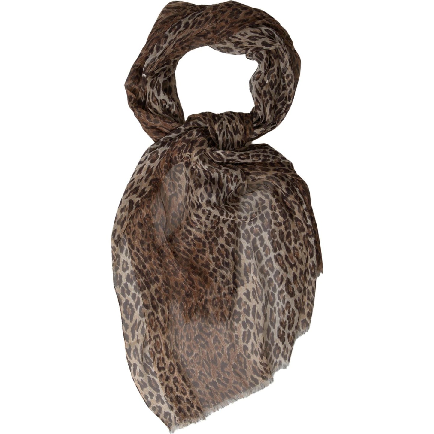 Dolce & Gabbana Elegant Silk Neck Wrap Scarf in Luxurious Brown Dolce & Gabbana