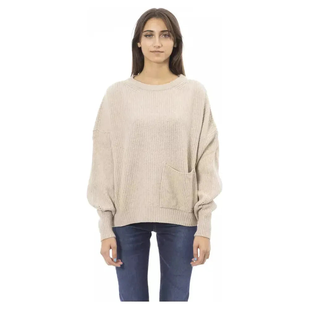 Baldinini Trend Beige Wool Women Sweater Baldinini Trend