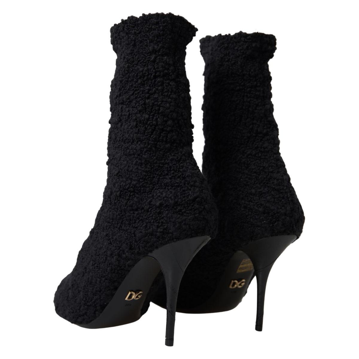 Dolce & Gabbana Elegant Virgin Wool Mid Calf Boots Dolce & Gabbana