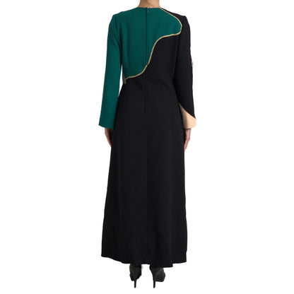 Dolce & Gabbana Multicolor Long Sleeves A-line Maxi Dress