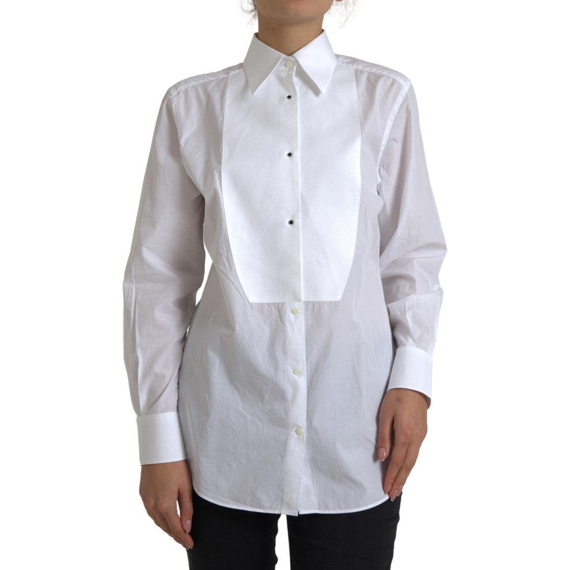 Dolce & Gabbana Cotton Collared Long Sleeves Shirt White