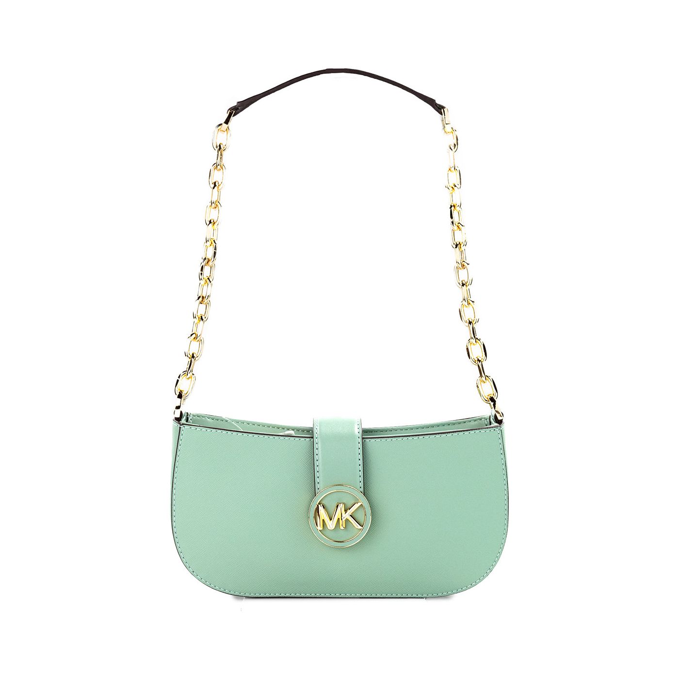 Carmen Small Sea Green Leather Pouchette Shoulder Crossbody Purse