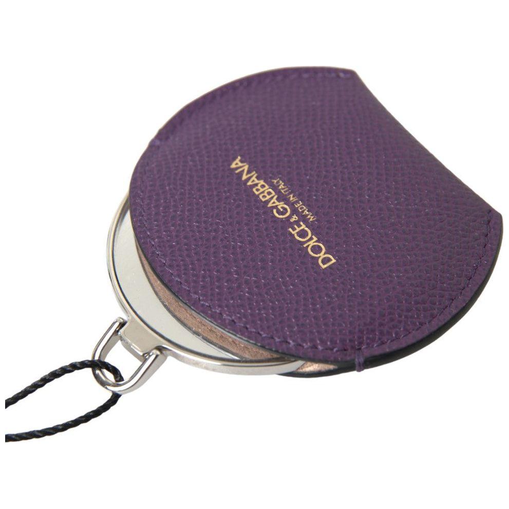 Dolce & Gabbana Elegant Purple Leather Mirror Holder Dolce & Gabbana