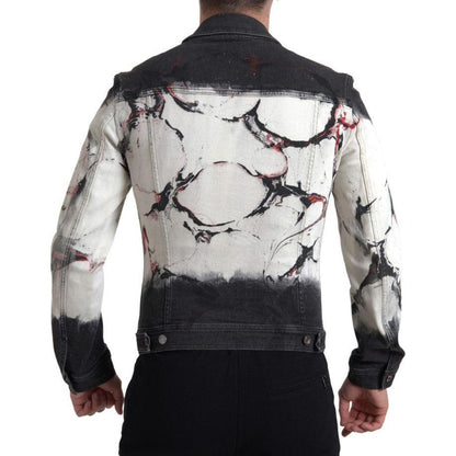 Dolce & Gabbana Multicolor Cotton Collared Denim Jacket