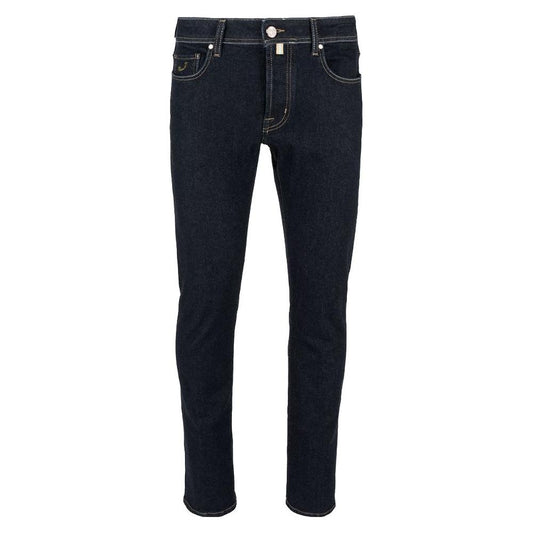 Elegant Slim Fit Dark Blue Designer Jeans