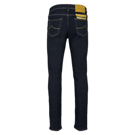 Elegant Slim Fit Dark Blue Designer Jeans