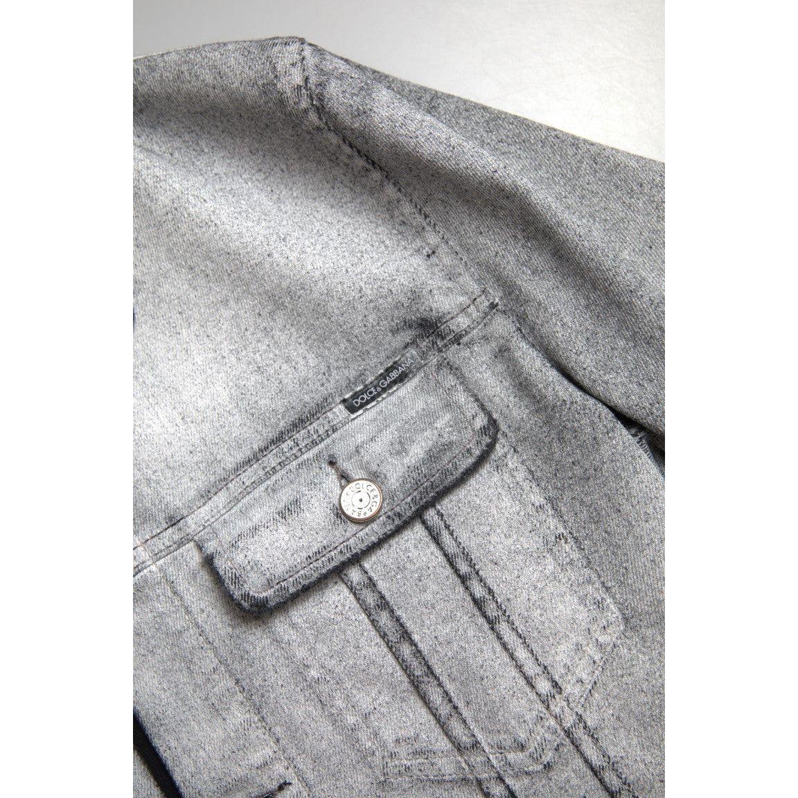 Dolce & Gabbana Elegant Gray Cotton Stretch Denim Jacket Dolce & Gabbana