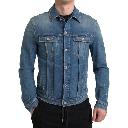 Dolce & Gabbana Elegant Blue Denim Stretch Jacket Dolce & Gabbana