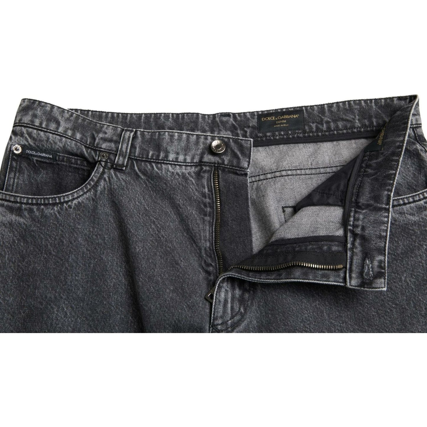 Dolce & Gabbana Elegant Dark Grey Straight Denim Jeans Dolce & Gabbana