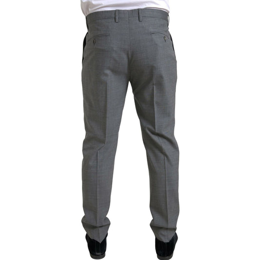 Elegant Skinny Wool Dress Pants in Grey