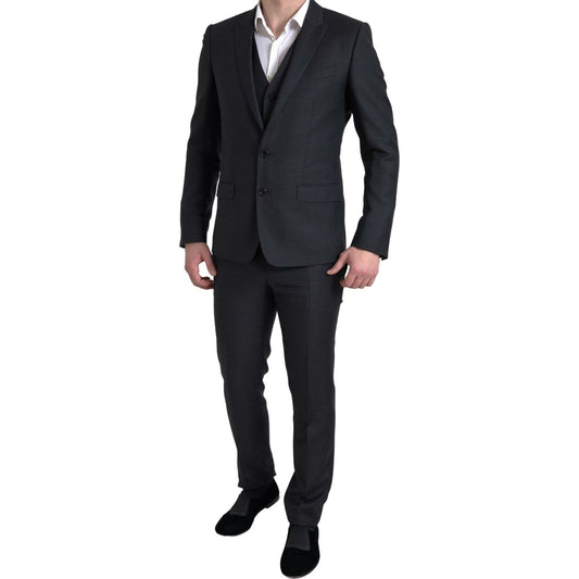 Dolce & Gabbana Elegant Black Martini Slim Fit 3-Piece Suit Dolce & Gabbana