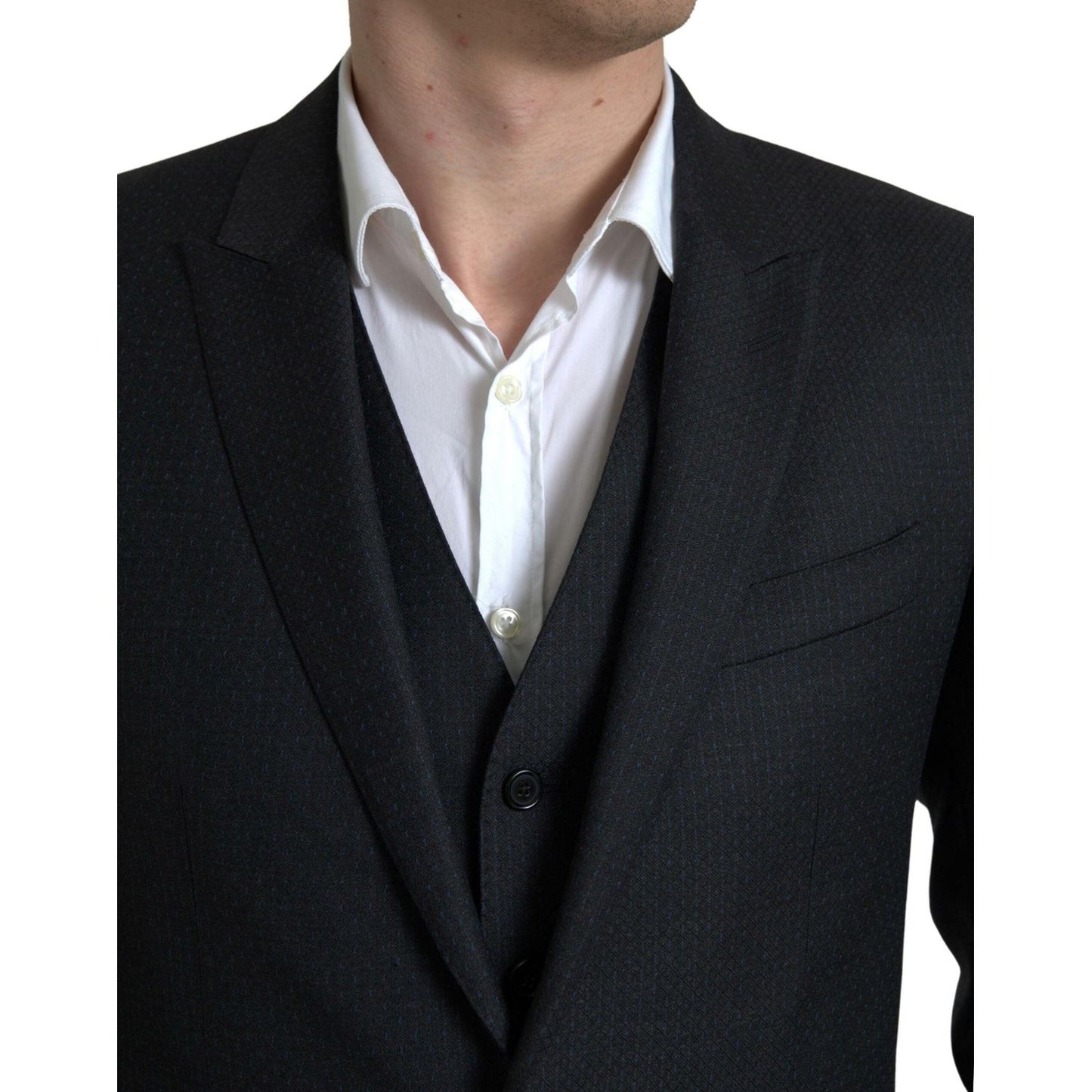 Dolce & Gabbana Elegant Black Martini Slim Fit 3-Piece Suit Dolce & Gabbana