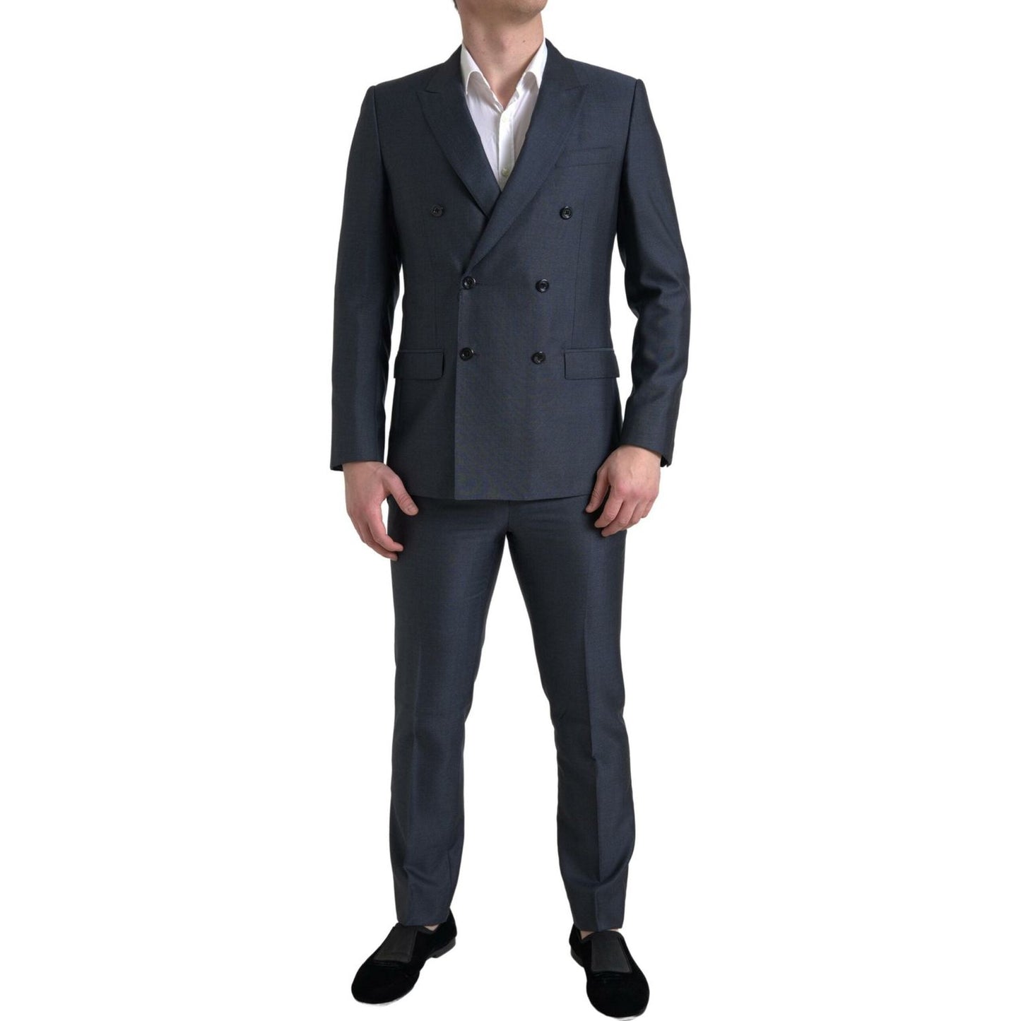 Dolce & Gabbana Elegant Blue Silk Blend Martini Suit Dolce & Gabbana