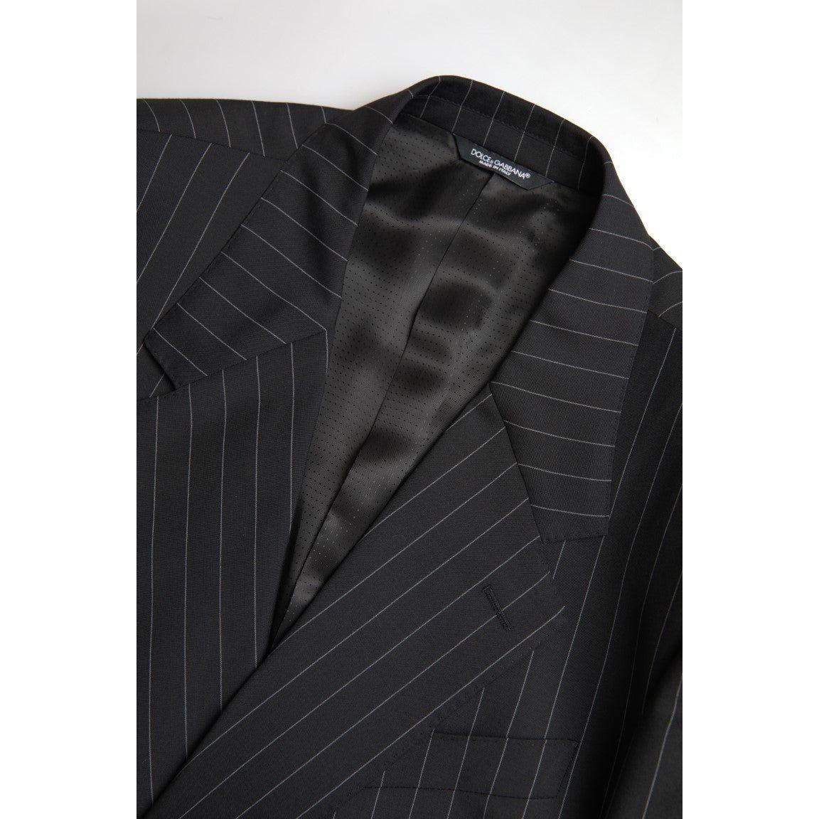 Dolce & Gabbana Black Stripe Single Breasted SICILIA Blazer