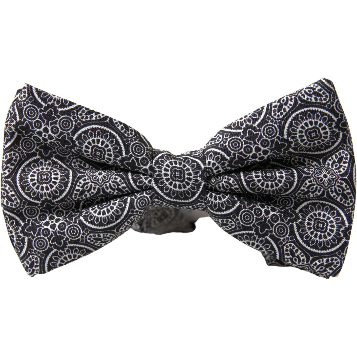 Dolce & Gabbana Elegant Black & White Silk Bow Tie Dolce & Gabbana