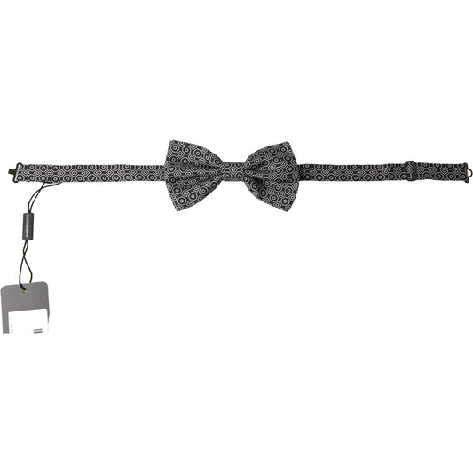 Dolce & Gabbana Elegant Black and White Silk Bow Tie Dolce & Gabbana