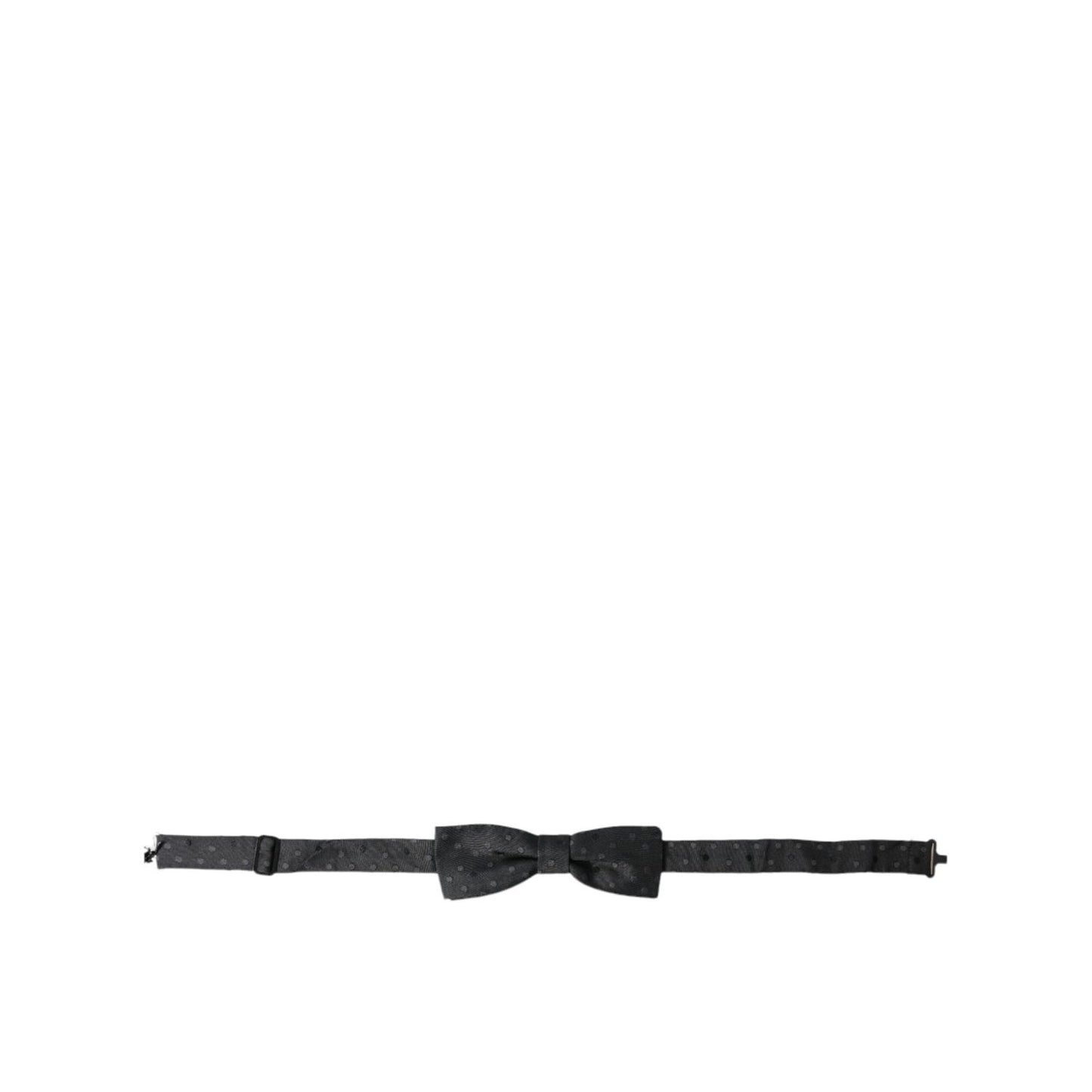Dolce & Gabbana Gray Polka Dot Silk Adjustable Neck Men Papillon Bow Tie