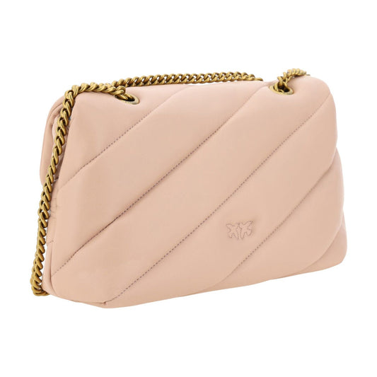 PINKO Elegant Light Pink Quilted Shoulder Bag PINKO