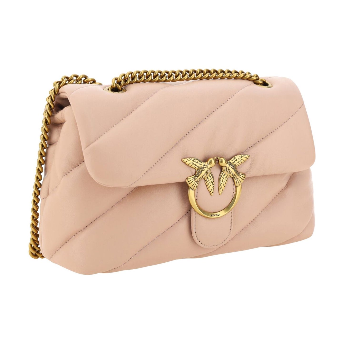 PINKO Elegant Light Pink Quilted Shoulder Bag PINKO