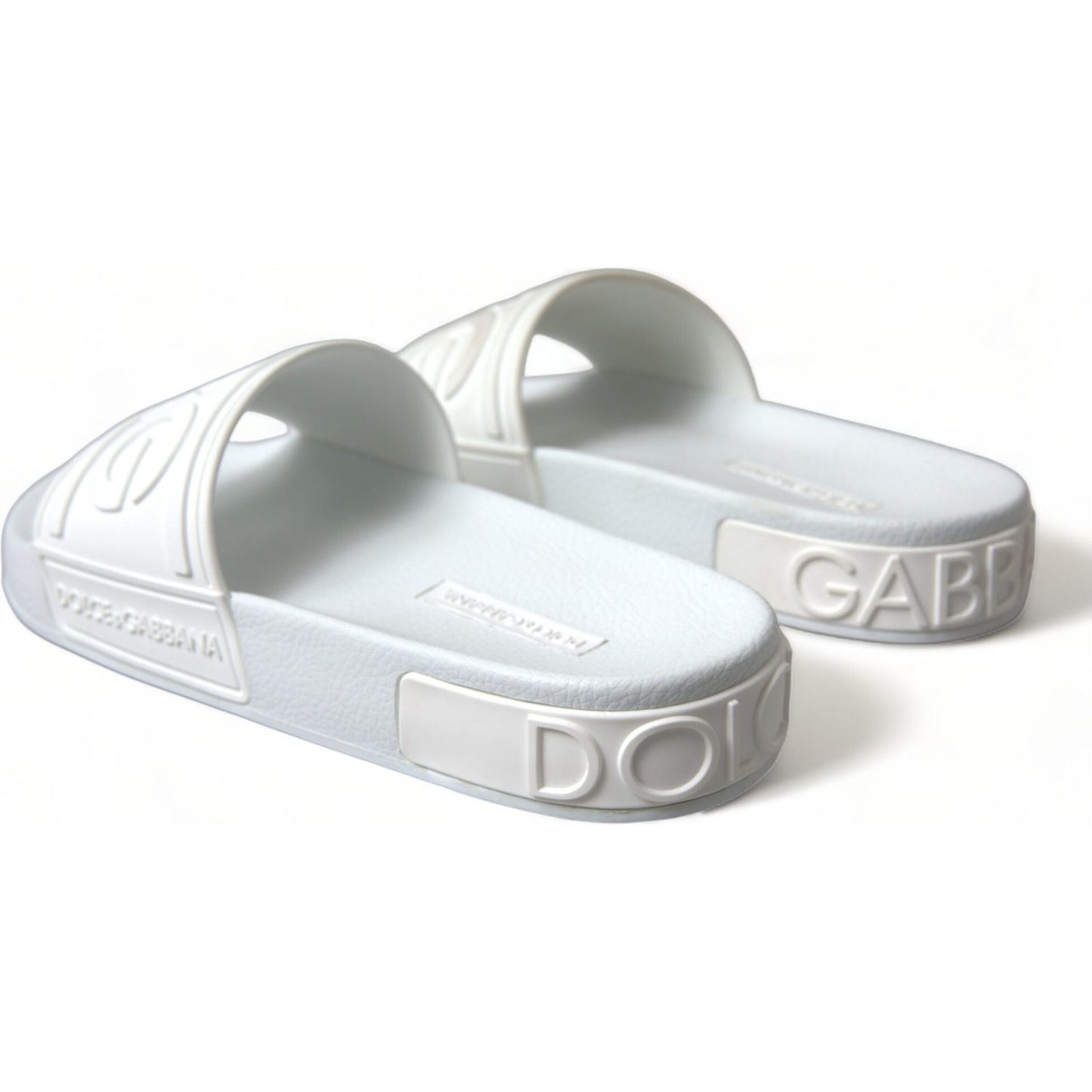 Dolce & Gabbana Elegant White Logo Slides Dolce & Gabbana