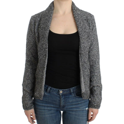 Cavalli Gray wool knitted cardigan