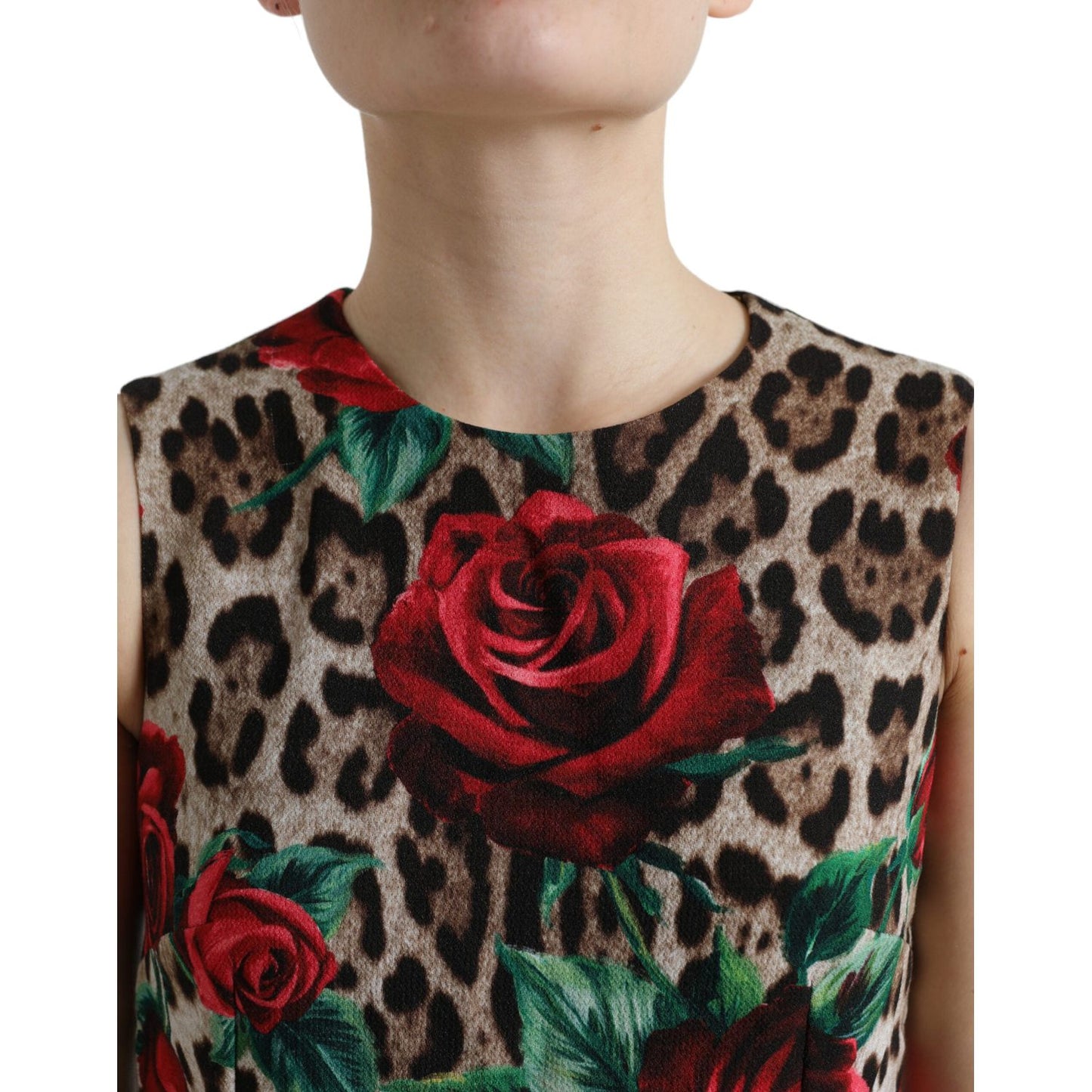 Dolce & Gabbana Elegant Leopard Floral A-Line Dress Dolce & Gabbana