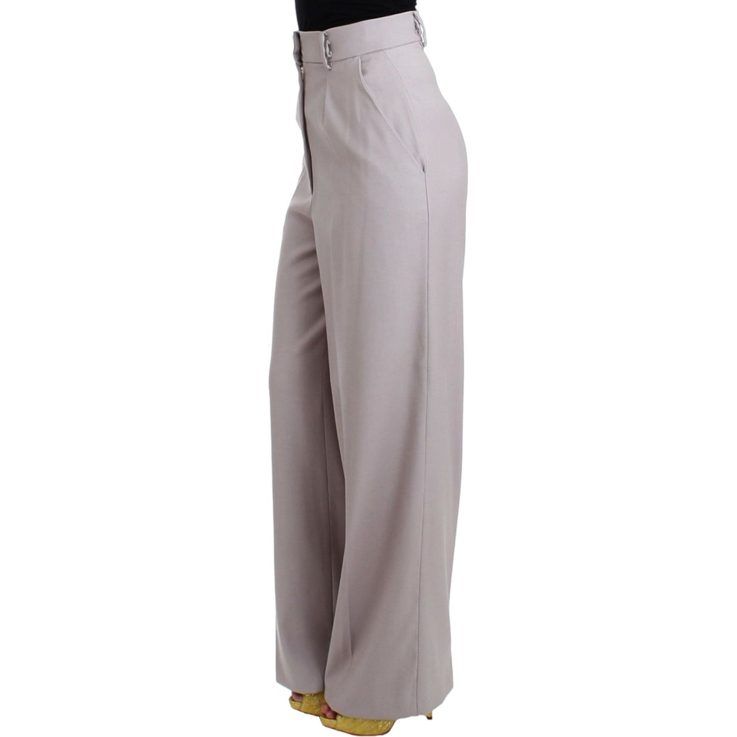 Cavalli Sophisticated High Waisted Gray Pants Cavalli