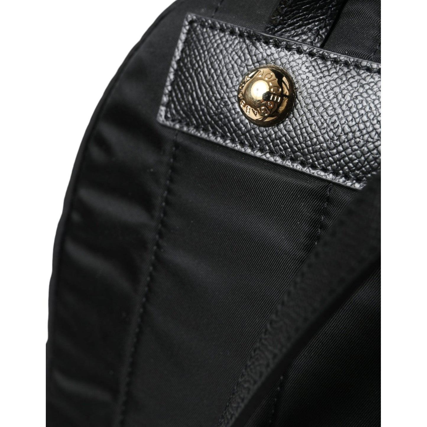 Dolce & Gabbana Elegant Black Gold Detail Backpack Dolce & Gabbana