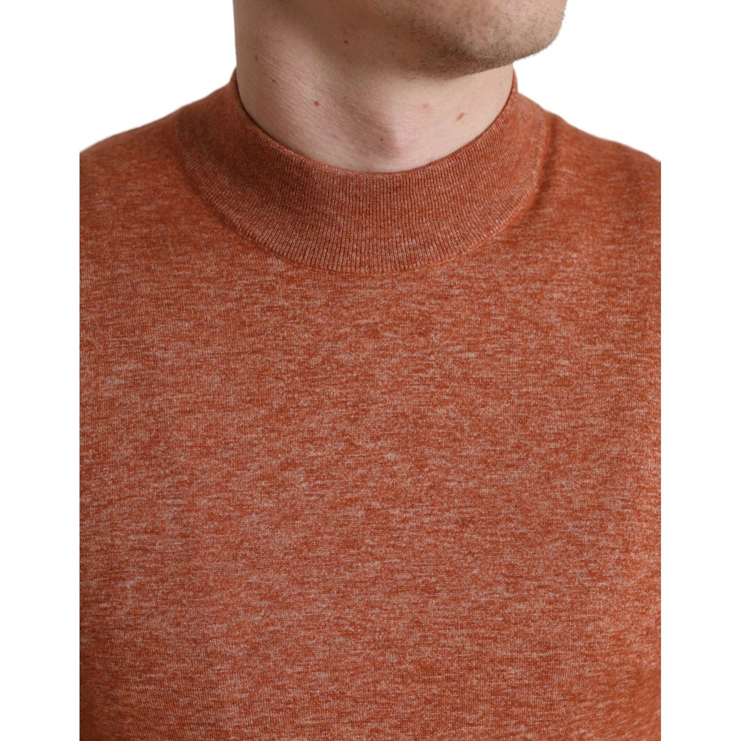 Dolce & Gabbana Silk-Cashmere Orange Crew Neck Sweater Dolce & Gabbana